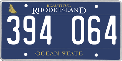 RI license plate 394064