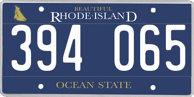 RI license plate 394065