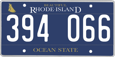 RI license plate 394066