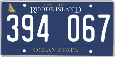 RI license plate 394067