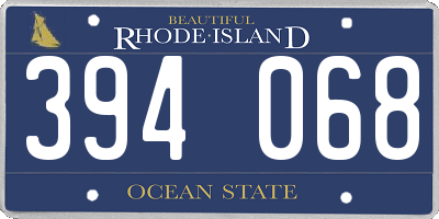 RI license plate 394068
