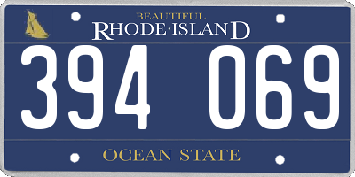 RI license plate 394069