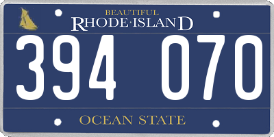 RI license plate 394070
