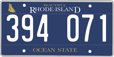 RI license plate 394071