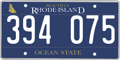 RI license plate 394075