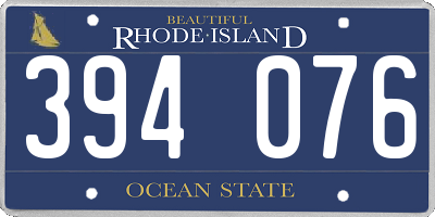 RI license plate 394076