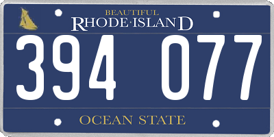 RI license plate 394077
