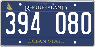 RI license plate 394080