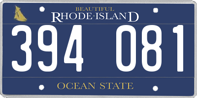 RI license plate 394081