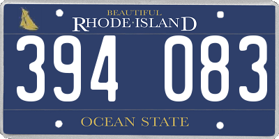 RI license plate 394083