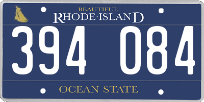 RI license plate 394084