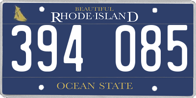 RI license plate 394085
