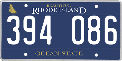 RI license plate 394086