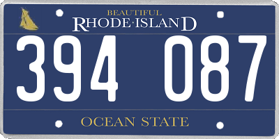 RI license plate 394087