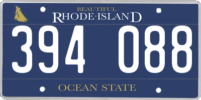 RI license plate 394088