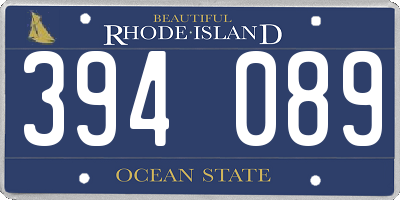 RI license plate 394089
