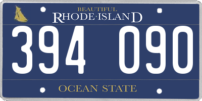 RI license plate 394090