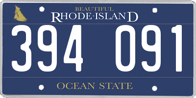 RI license plate 394091