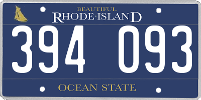 RI license plate 394093