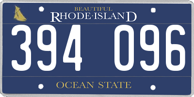 RI license plate 394096