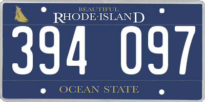 RI license plate 394097