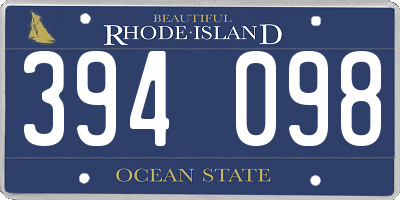 RI license plate 394098