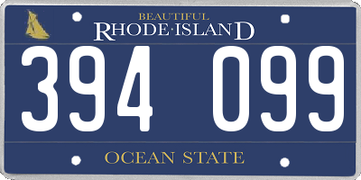 RI license plate 394099