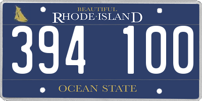 RI license plate 394100