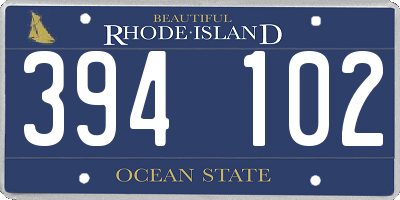 RI license plate 394102
