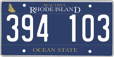 RI license plate 394103