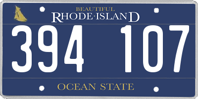 RI license plate 394107