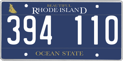 RI license plate 394110