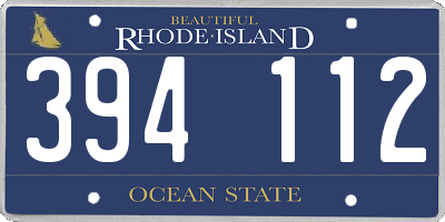 RI license plate 394112