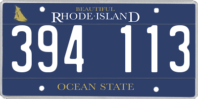 RI license plate 394113
