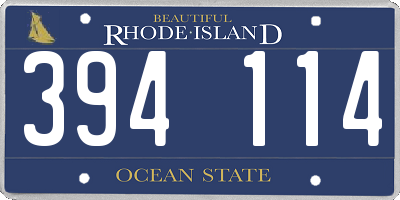 RI license plate 394114