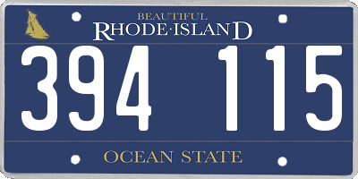 RI license plate 394115