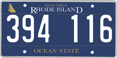 RI license plate 394116