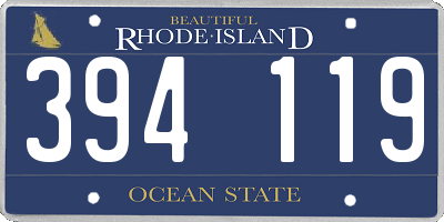 RI license plate 394119