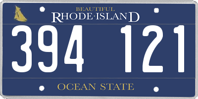 RI license plate 394121