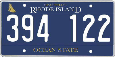 RI license plate 394122