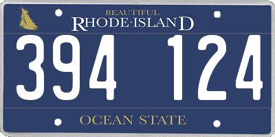 RI license plate 394124