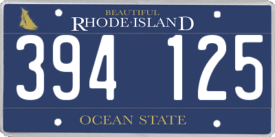 RI license plate 394125