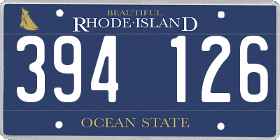 RI license plate 394126
