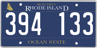 RI license plate 394133