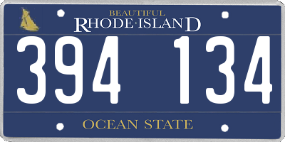 RI license plate 394134