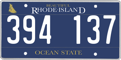 RI license plate 394137