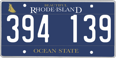 RI license plate 394139