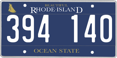 RI license plate 394140