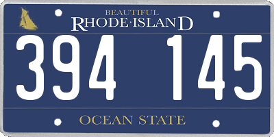 RI license plate 394145