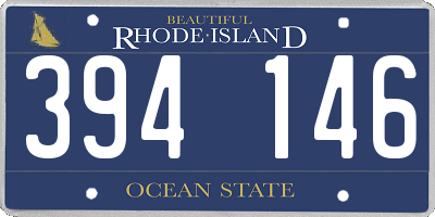 RI license plate 394146